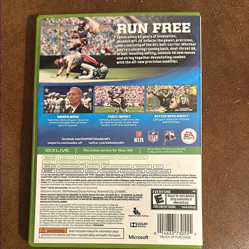 3/$15 Xbox 360 Madden NFL 25 ANNIVERSARY Edition Game - Picture 3 of 6